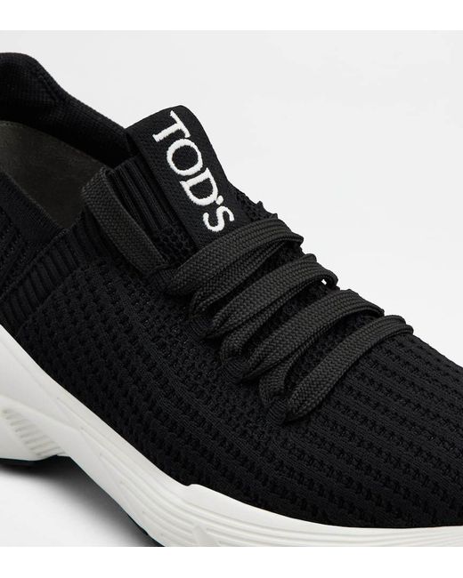 Tod's Black Logo Embossed Lace-Up Sneakers
