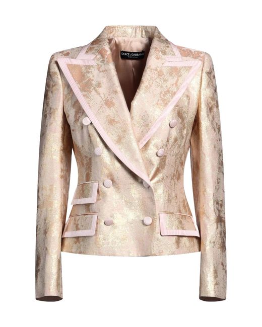 Dolce & Gabbana Natural Two-Tone Metallic Blazer