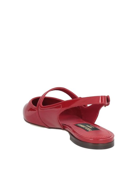 Dolce & Gabbana Red Patent Leather Flat Shoes