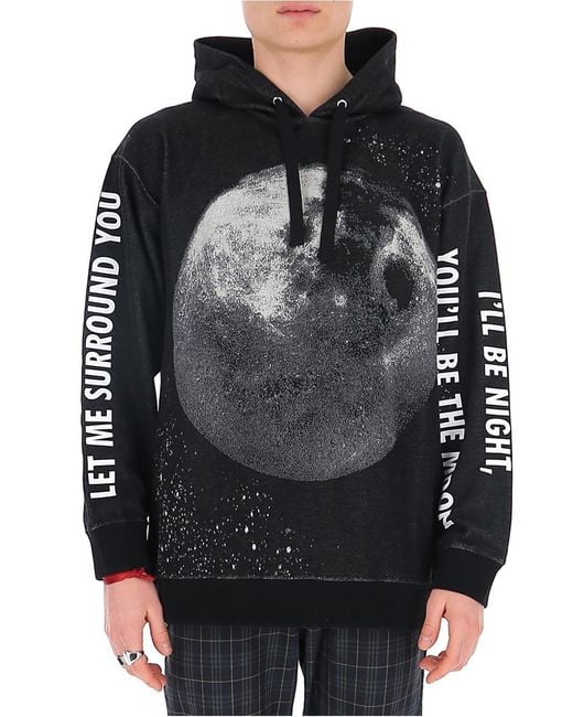 Valentino Black Moon Print Oversized Hoodie for men