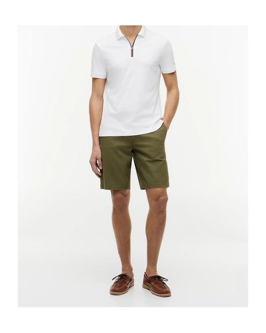 Tommy Hilfiger White Regular Fit Fluid Cotton Polo Shirt for men