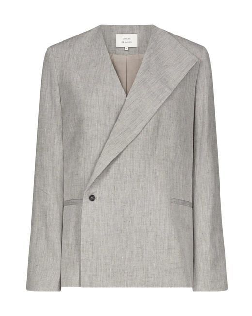 Loulou de Saison Gray Suna Asymmetric Blazer