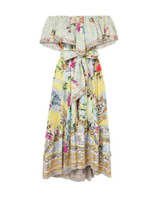 Camilla White Flor Fantástica Floral Cotton Midi Dress