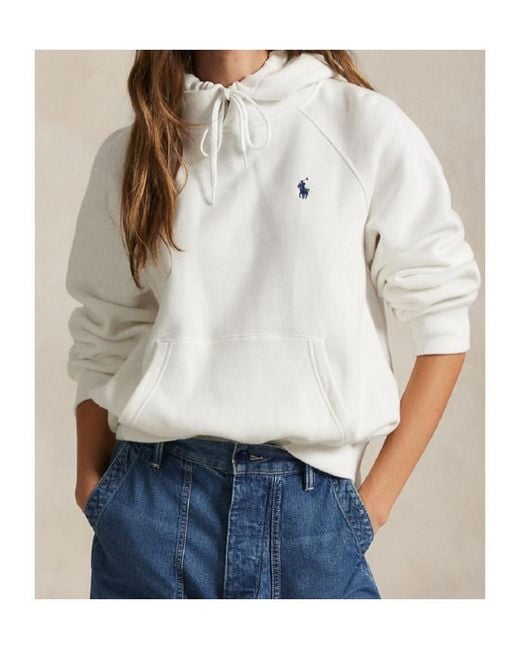 Polo Ralph Lauren White Drawstring Logo Hoodie