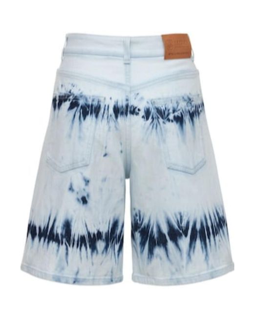 Stella McCartney Blue Tie-Dyed Denim Shorts