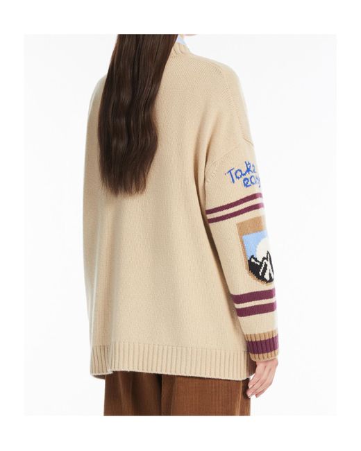 Weekend by Maxmara Natural Buttoned V-Neck Cardigan
