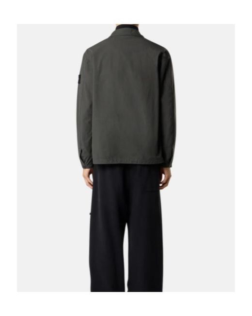 Stone Island Gray Compass-Badge Zip-Up Jacket for men