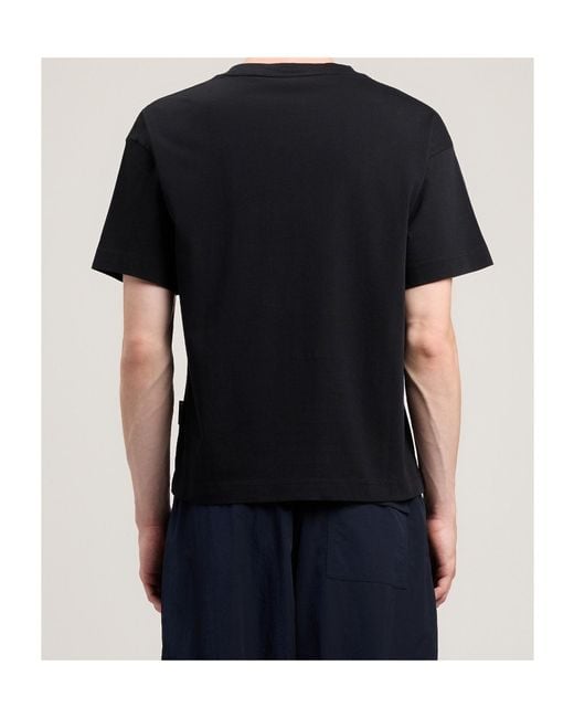 Palm Angels Black Curved Logo Regular Tee for men