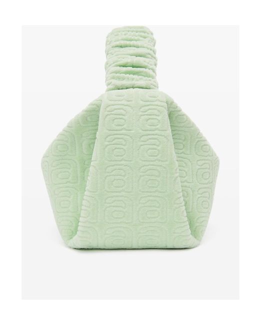 Alexander Wang Green Embossed-Logo Tote Bag