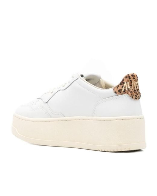 Autry White Platform Low-Top Sneakers