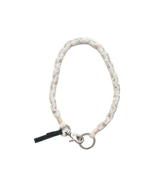 Our Legacy White Lace Ladon Ring Detailed Chain for men
