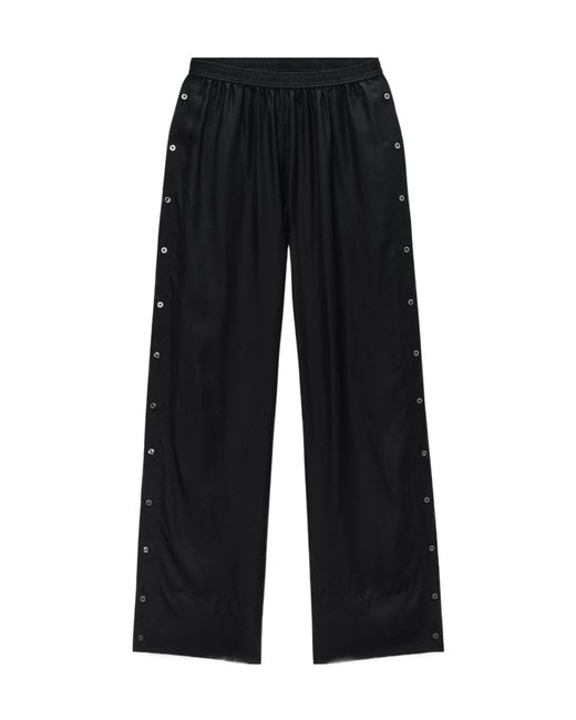 Alexander Wang Black Side Placket Wide Leg Pants