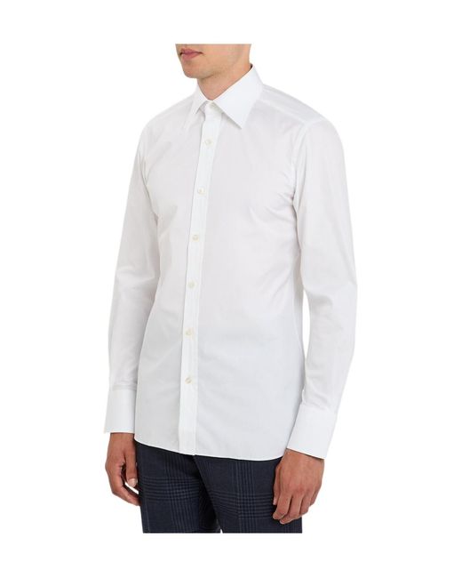 Tom Ford White Solid-Color Long-Sleeve Shirt for men