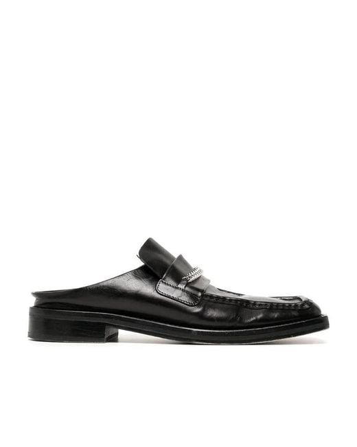 Martine Rose Black Logo Slack-Heeled Muller Shoes