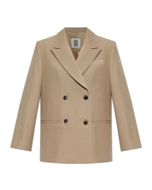 By Malene Birger Natural Ramo Double-Breasted Blazer