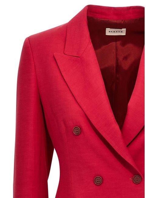 P.A.R.O.S.H. Red Double-Breasted Blazer