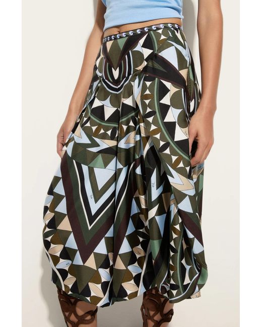Emilio Pucci Black Pucci Manuba Print Wide Pants