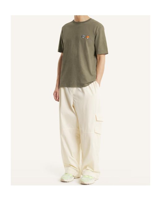 Maison Kitsuné Green Maison Kitsuné Twin Fox Patch T-Shirt for men