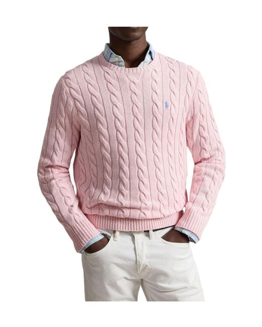 Polo Ralph Lauren Pink Cable Knit Jumper for men