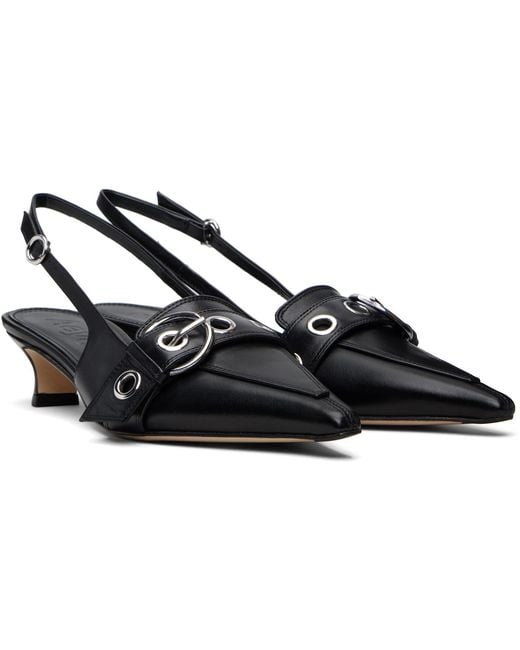 Aeyde Black Davina Openwork Slingback High-Heeled Sandals