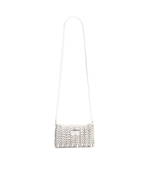 Rabanne White Rabanne 1969 Nano Chain Crossbody Bag