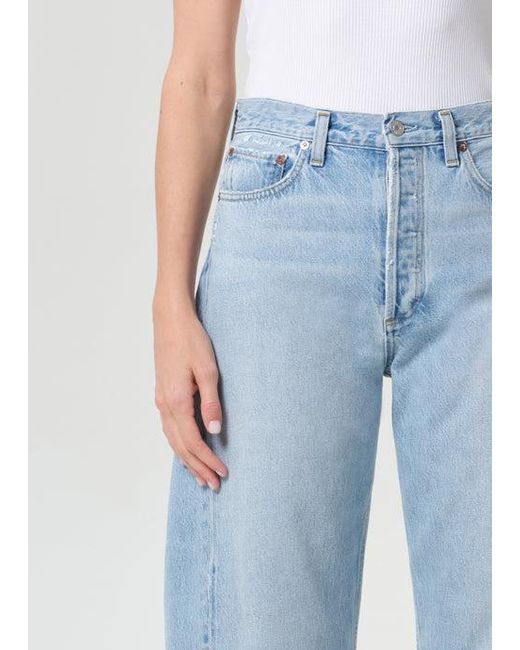 Agolde Blue Barrel Leg Faded Wash Jeans