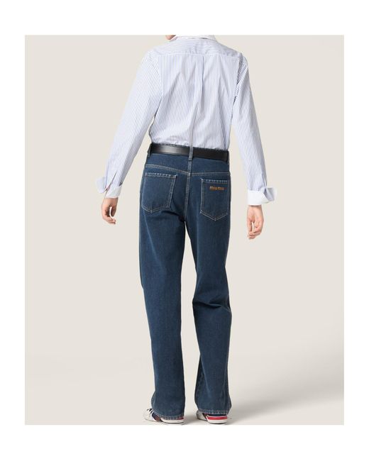 Miu Miu Blue Long Sleeved Striped Shirt