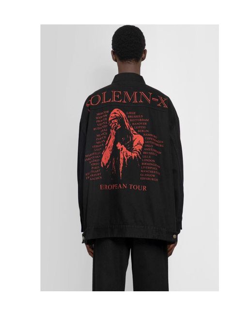 Raf Simons Black Lapel Denim Coat for men