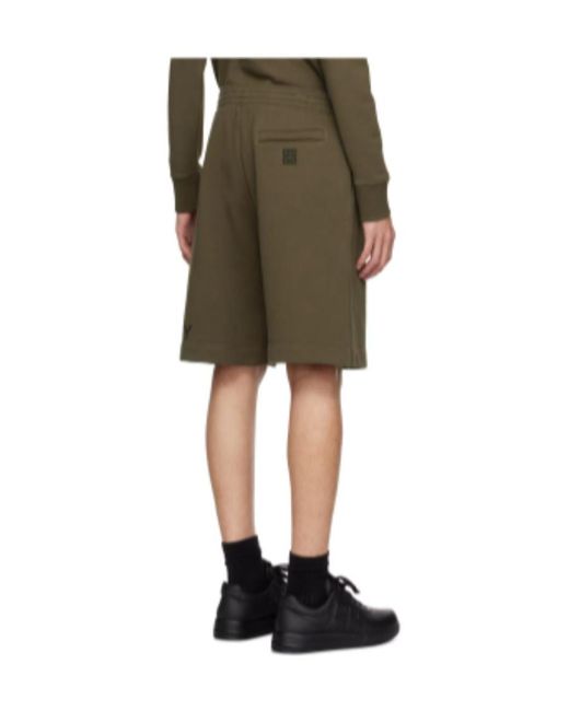 Givenchy Green Logo Printed Bermuda Shorts for men