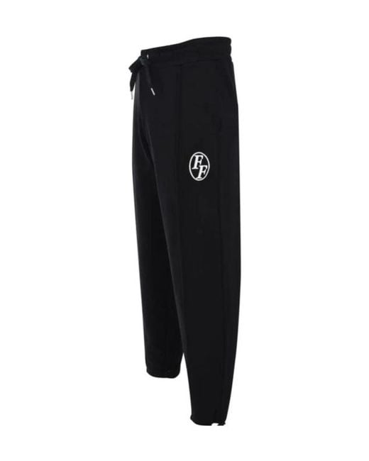 FAMILY FIRST Black Logo-Print Track Pants for men