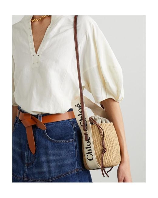 Chloé Natural Chloé Woody Small Bucket Bag