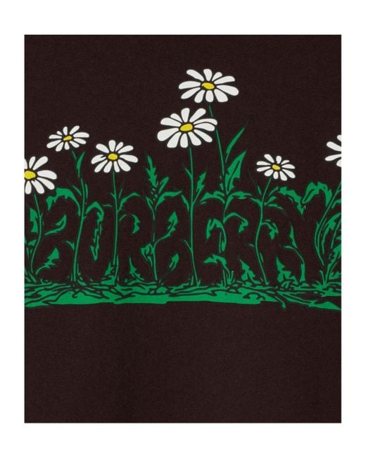Burberry Black Graphic Printed Crewneck T-Shirt for men