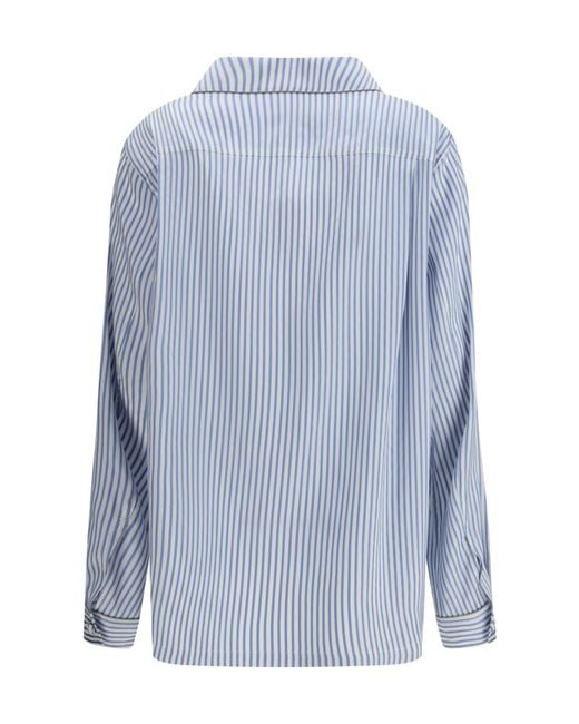 Tom Ford Blue Striped Silk Shirt