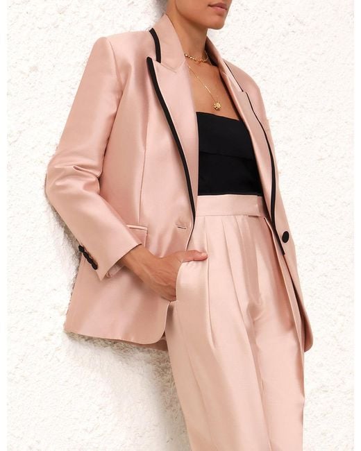 Zimmermann Pink Long-Sleeved Wool Casual Jacket