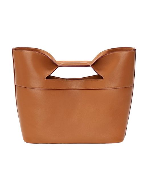 McQueen White The Bow Small Top Handle Bag