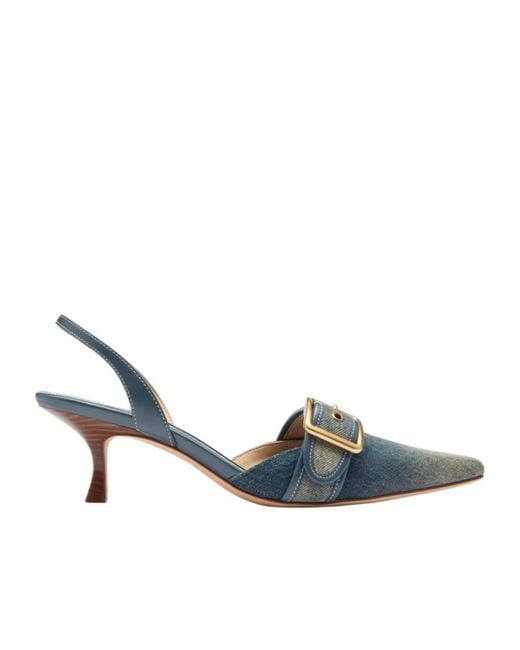 COACH Blue Buckle-Detail Heeled Pumps