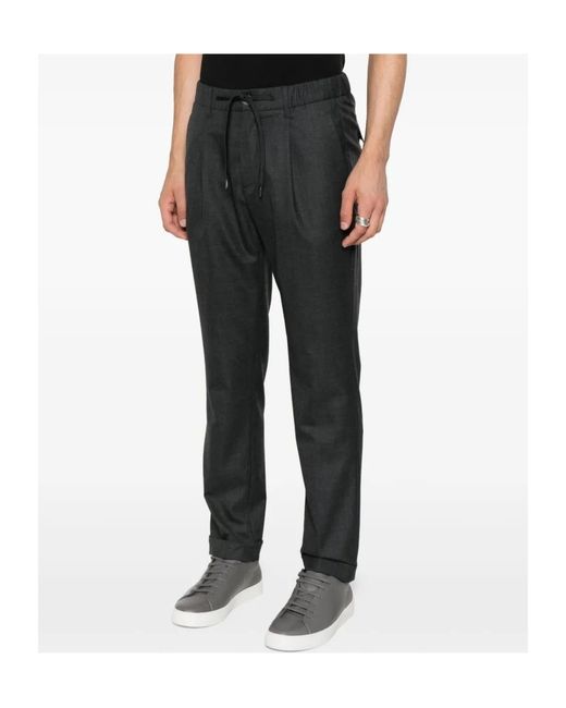 Herno Black Drawstring Cuffed Trousers for men