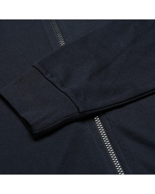 EA7 Blue Logo-Printed Hooded Hoodie for men