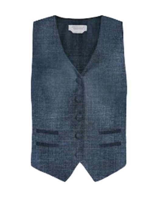 Gabriela Hearst Blue V-Neck Vest