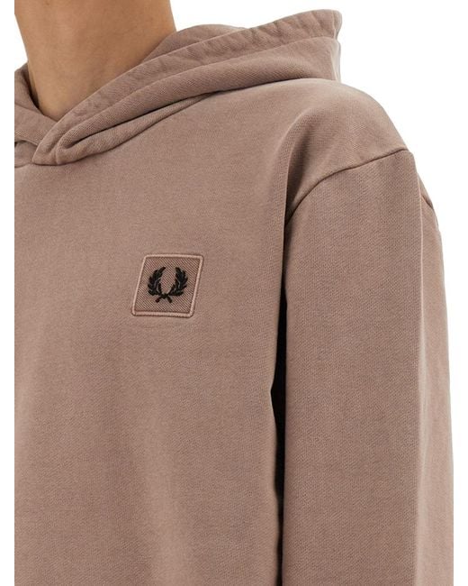 Fred Perry Brown Logo Emblem Sweater for men