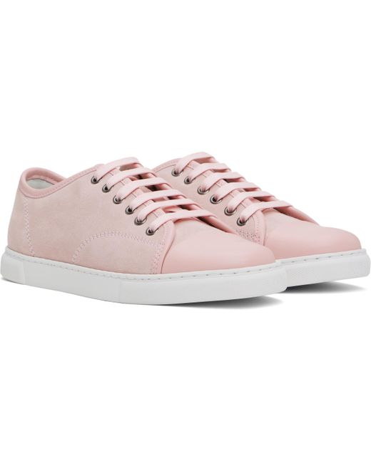 Lanvin Pink Dbb1 Leather And Suede Sneakers