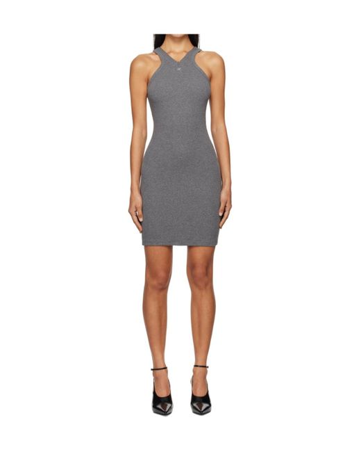 Courreges Gray Courrèges Criss Cross 90S Mini Dress
