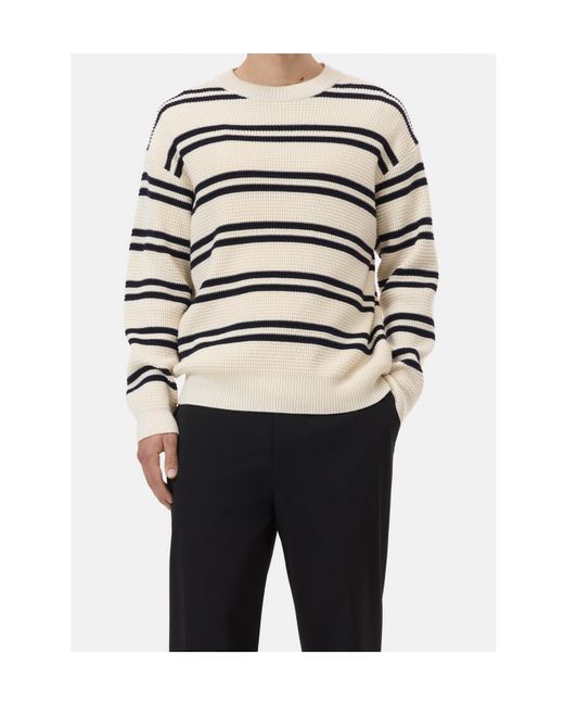 Closed Multicolor Striped Knitted Sweater for men