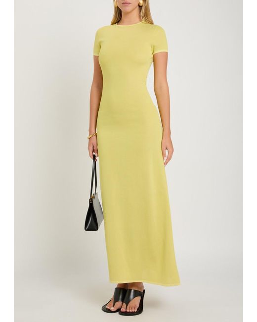 Jacquemus Yellow Le Robe Maille Woven Maxi Dress