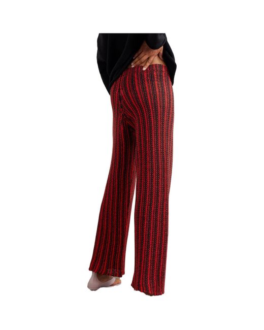 The Elder Statesman Red Striped Loose-Fit Trousers