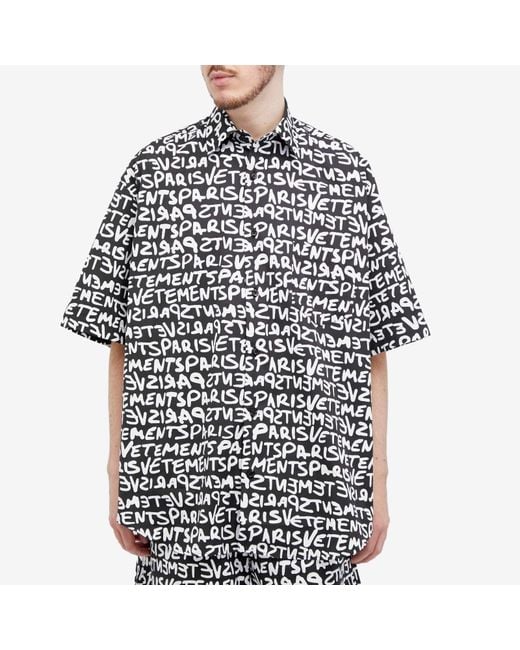 Vetements Black A Short Sleeved Shirt for men