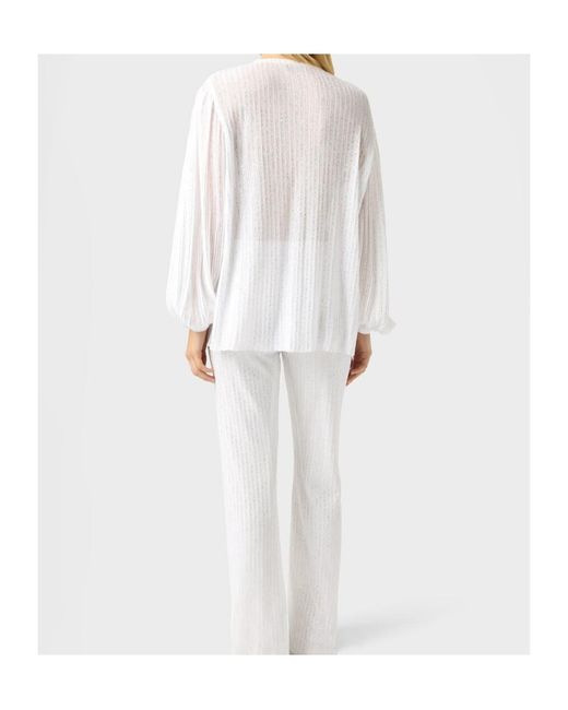 Missoni White Balloon-Sleeve Blouse