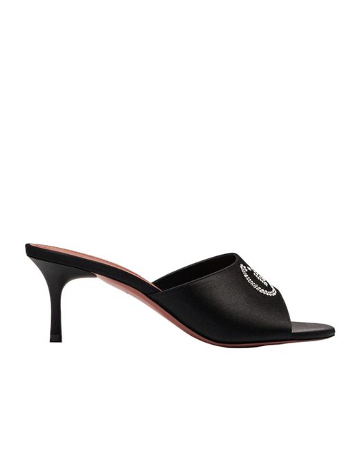 AMINA MUADDI Black Open-Toed High-Heeled Sandals