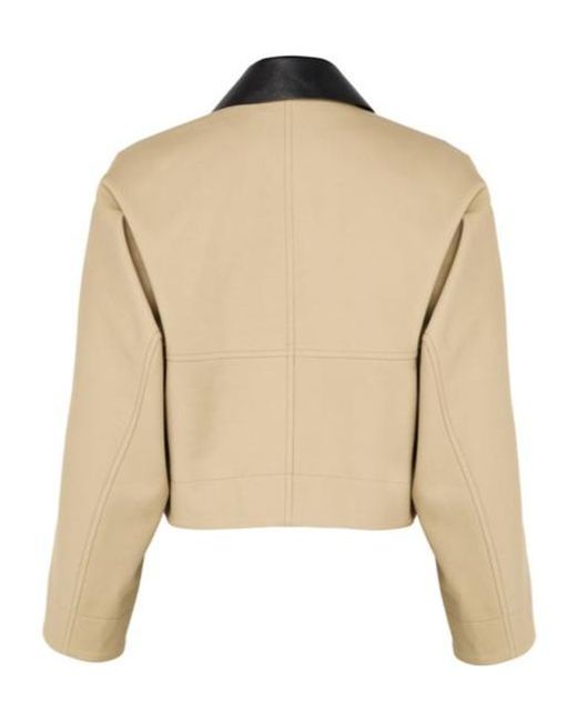 Givenchy Natural Collared Long-Sleeved Short Coat
