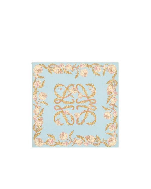 Loewe Blue Anagram Artichoke-Flower Scarf